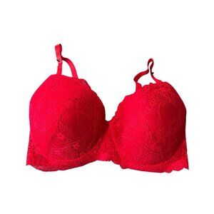 Just Be 38DD Red Lace Underwire Bra Coquette